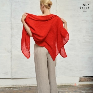 Linen Tales Linen Lupine Scarf - Flame Red